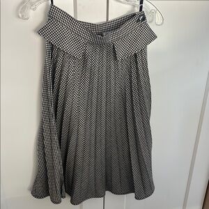 Valentino Classic Houndstooth Black and White Checkered Skirt